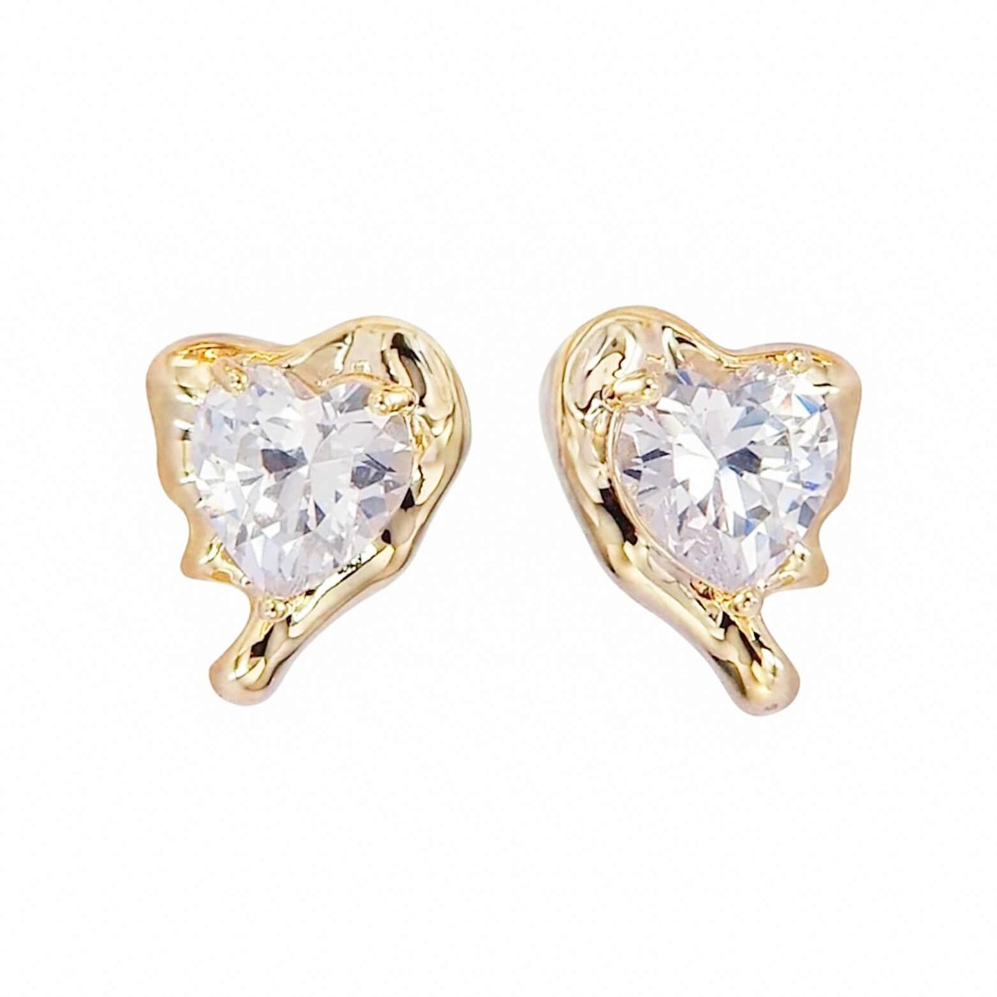 Molten Heart Earrings - Gold