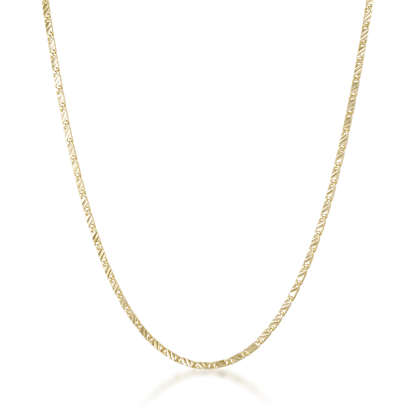 14k gold filled line detail scroll necklace