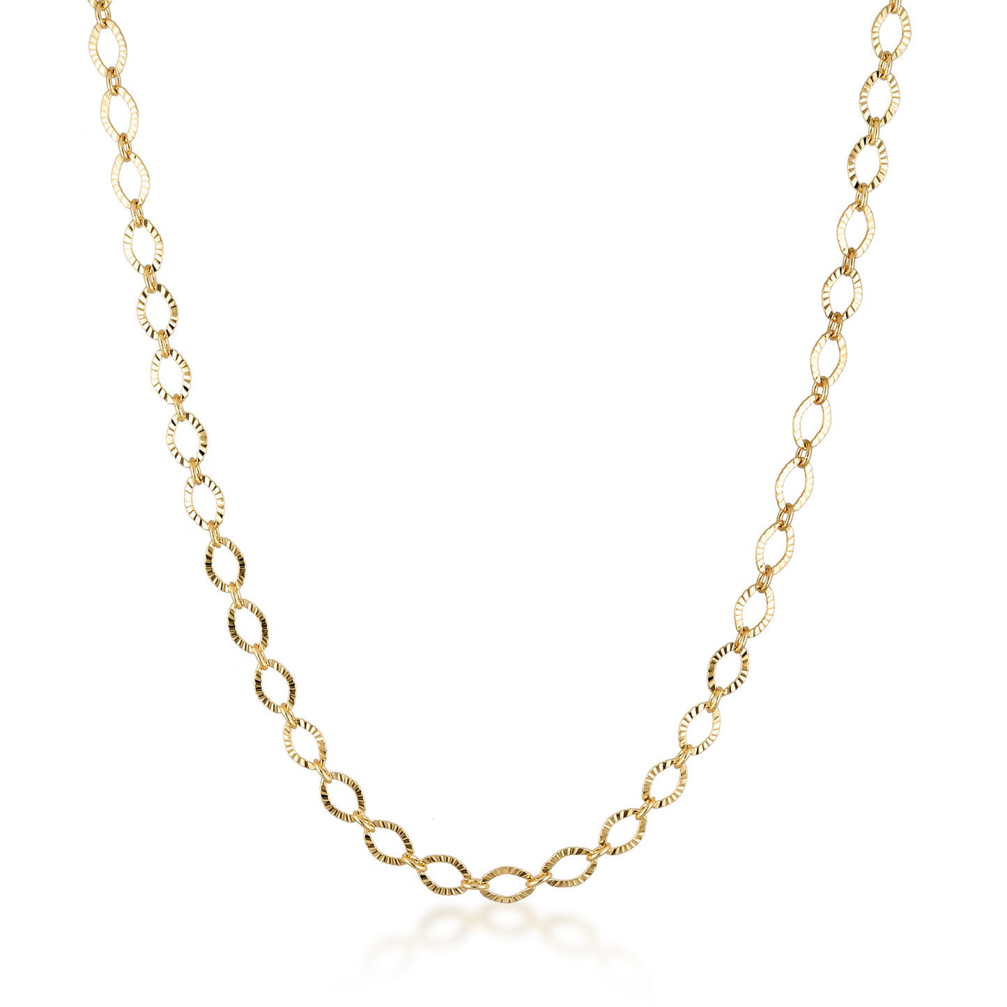14k gold filled timeless dainty classic textured oval vintage chain necklace
