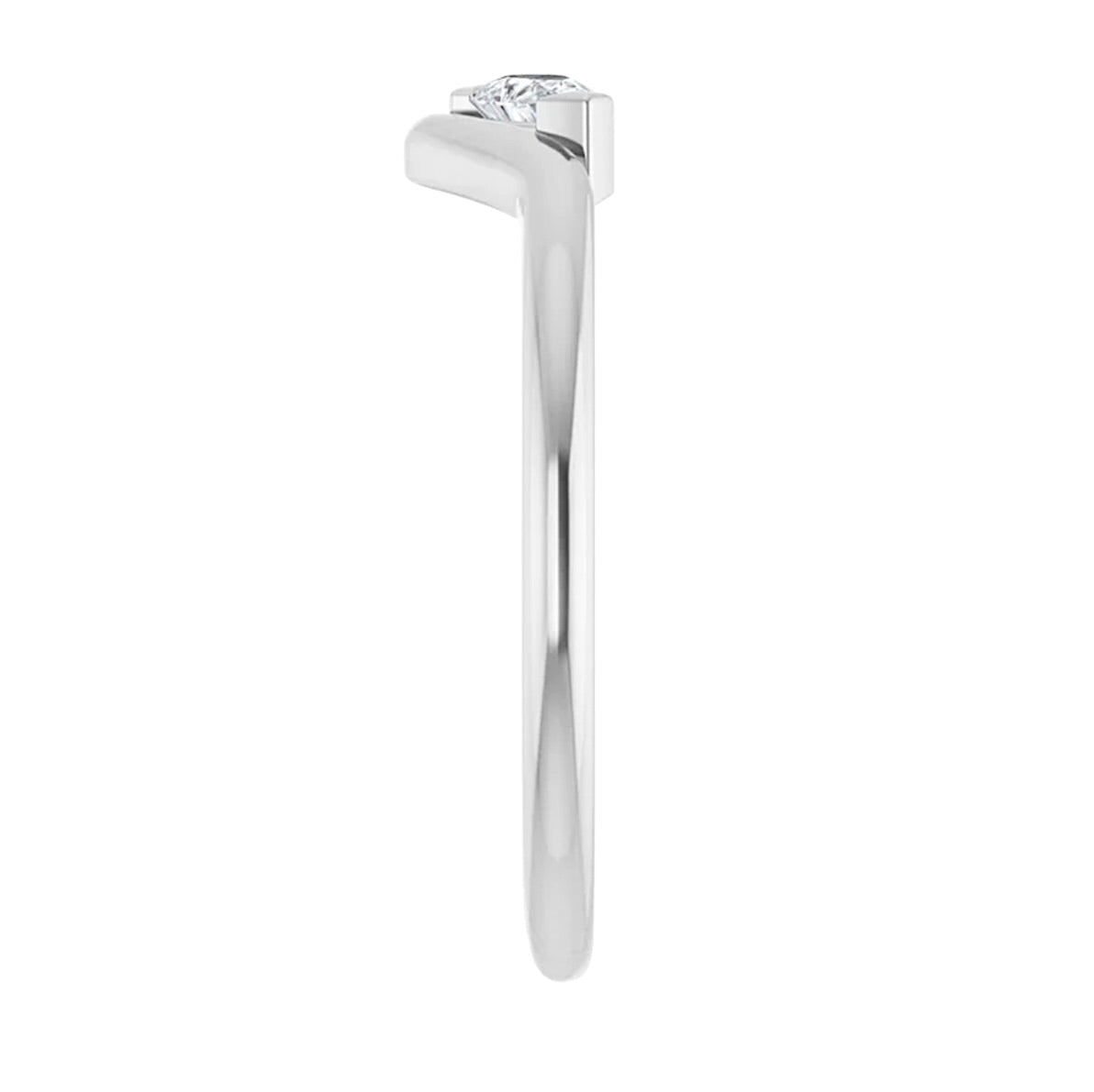 14k Freeform Pear Diamond Ring