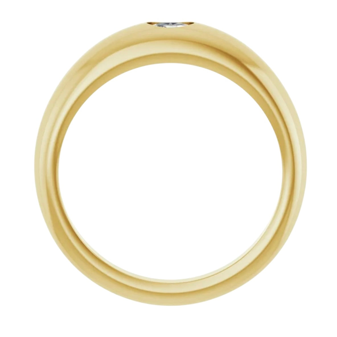 14k Oval Diamond Dome Ring