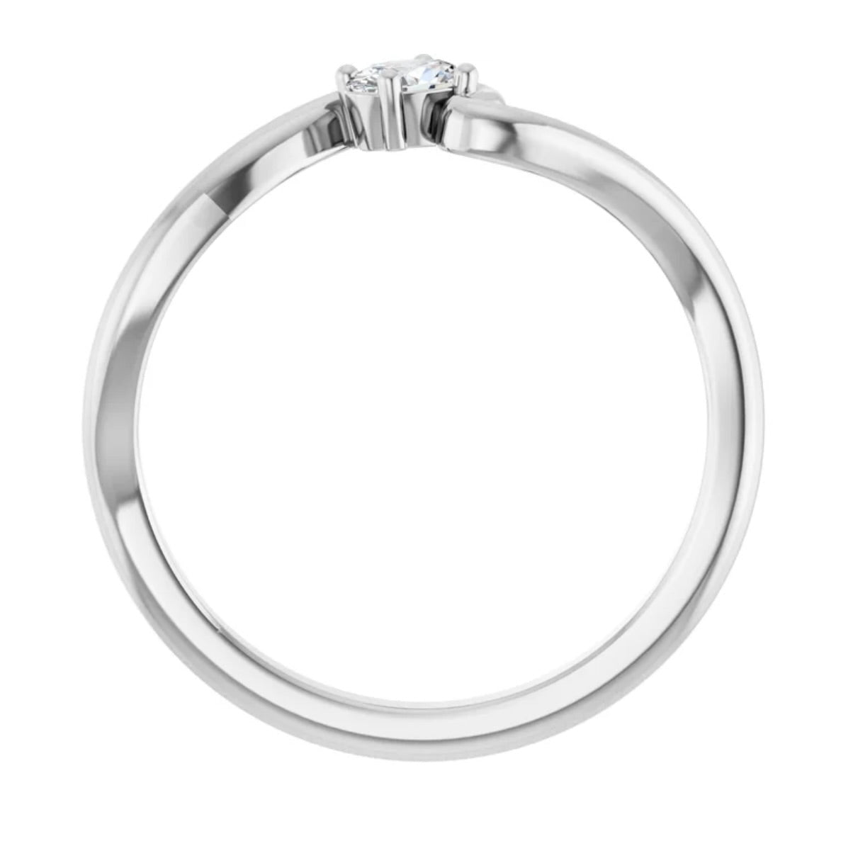 14k Freeform Oval Diamond Ring