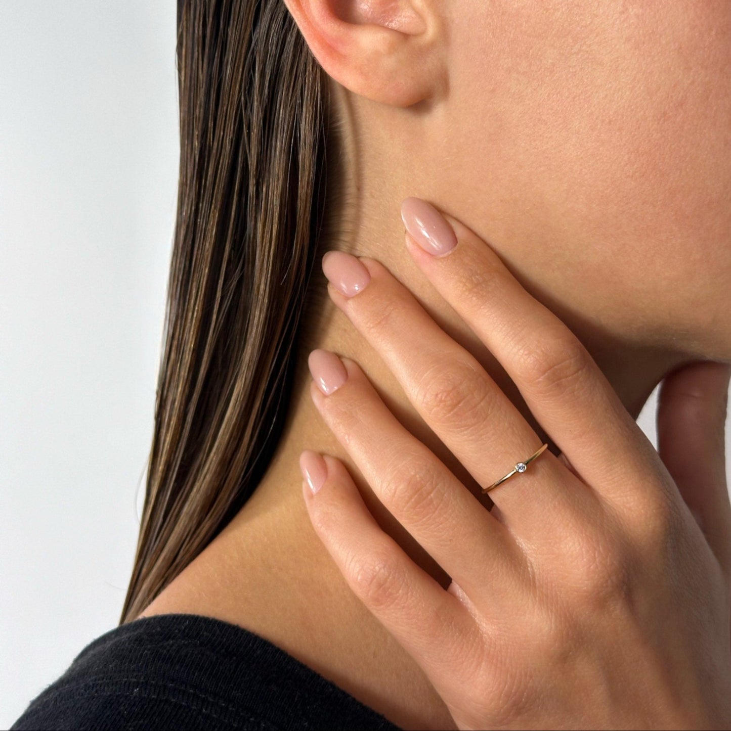 gold cubic zirconia stone ring