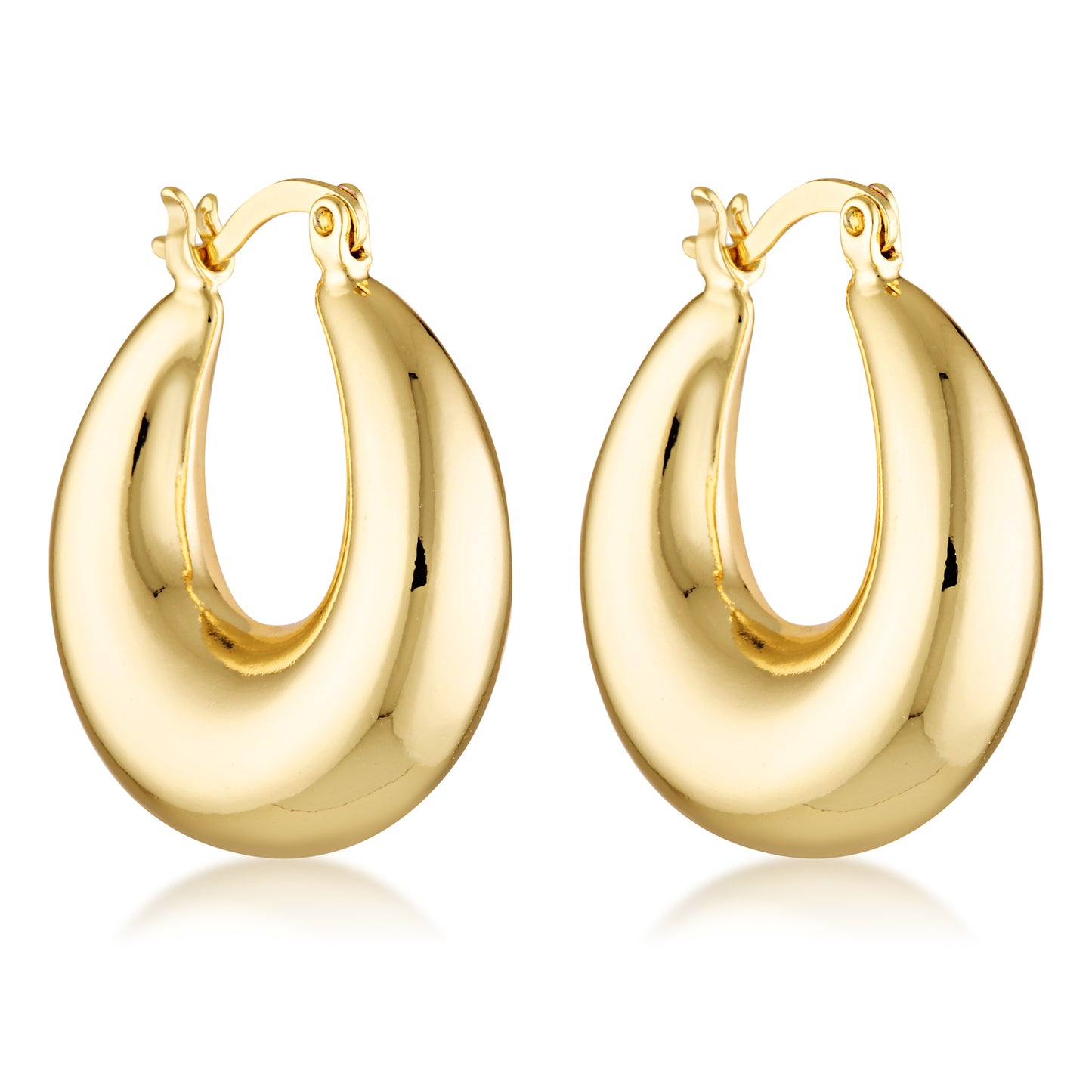 gold filled chubby hoop earrings