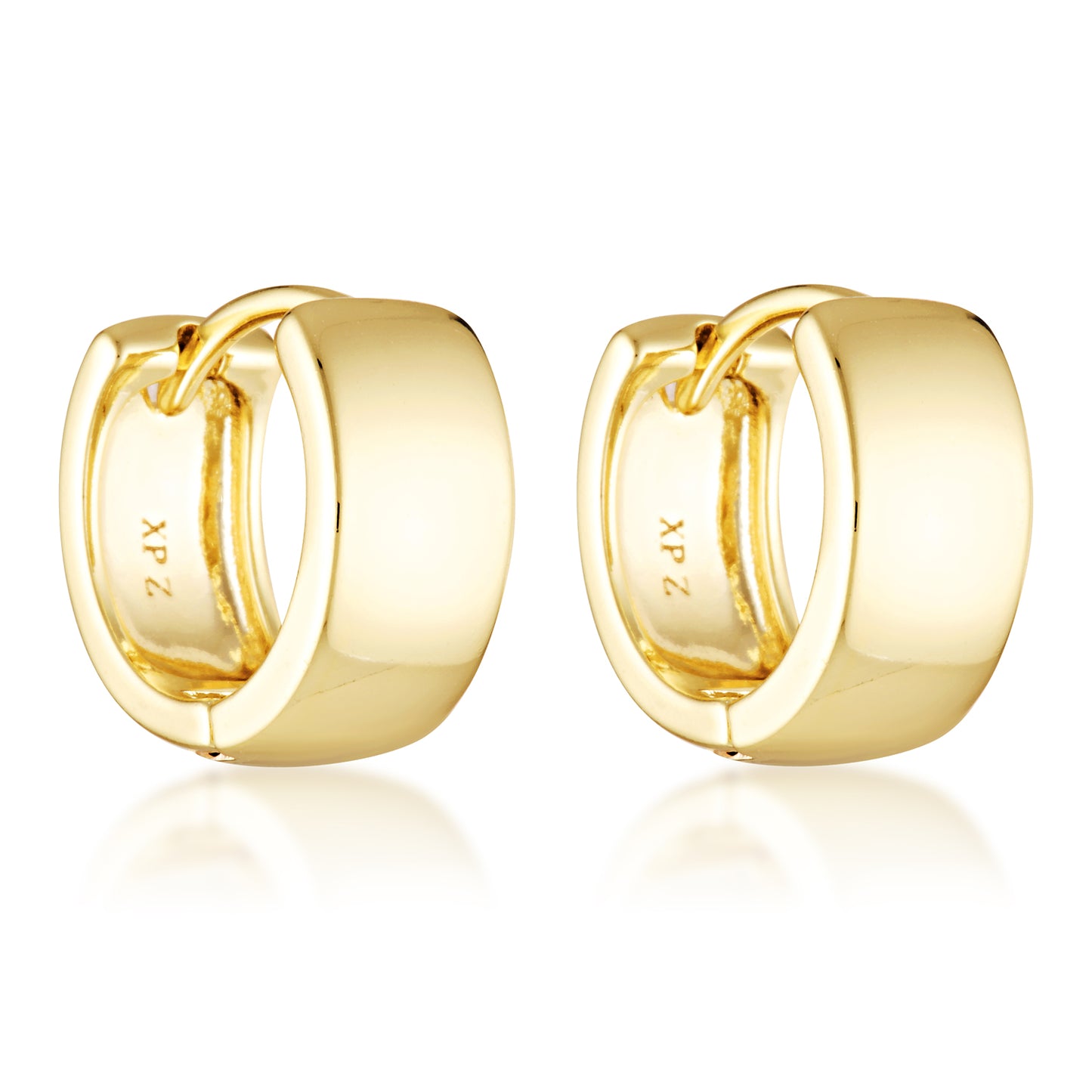 gold filled chunky huggie hoop earrings