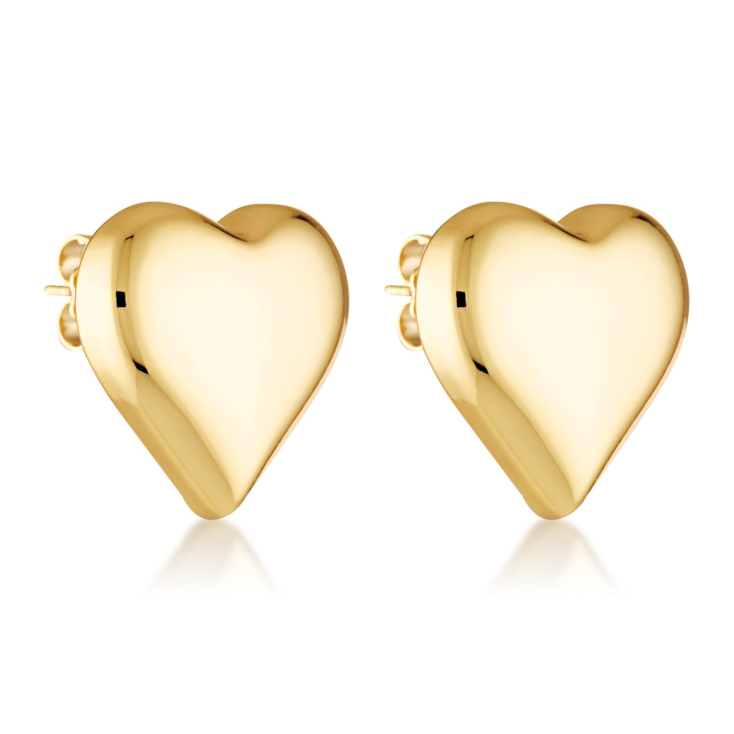 gold filled heart dome earrings
