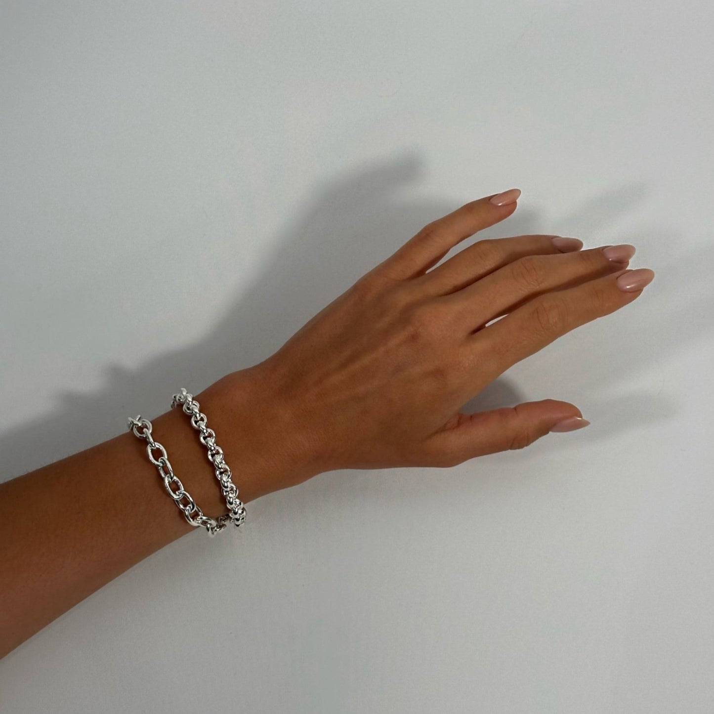 sterling silver statement cable chain rolo chain bracelets