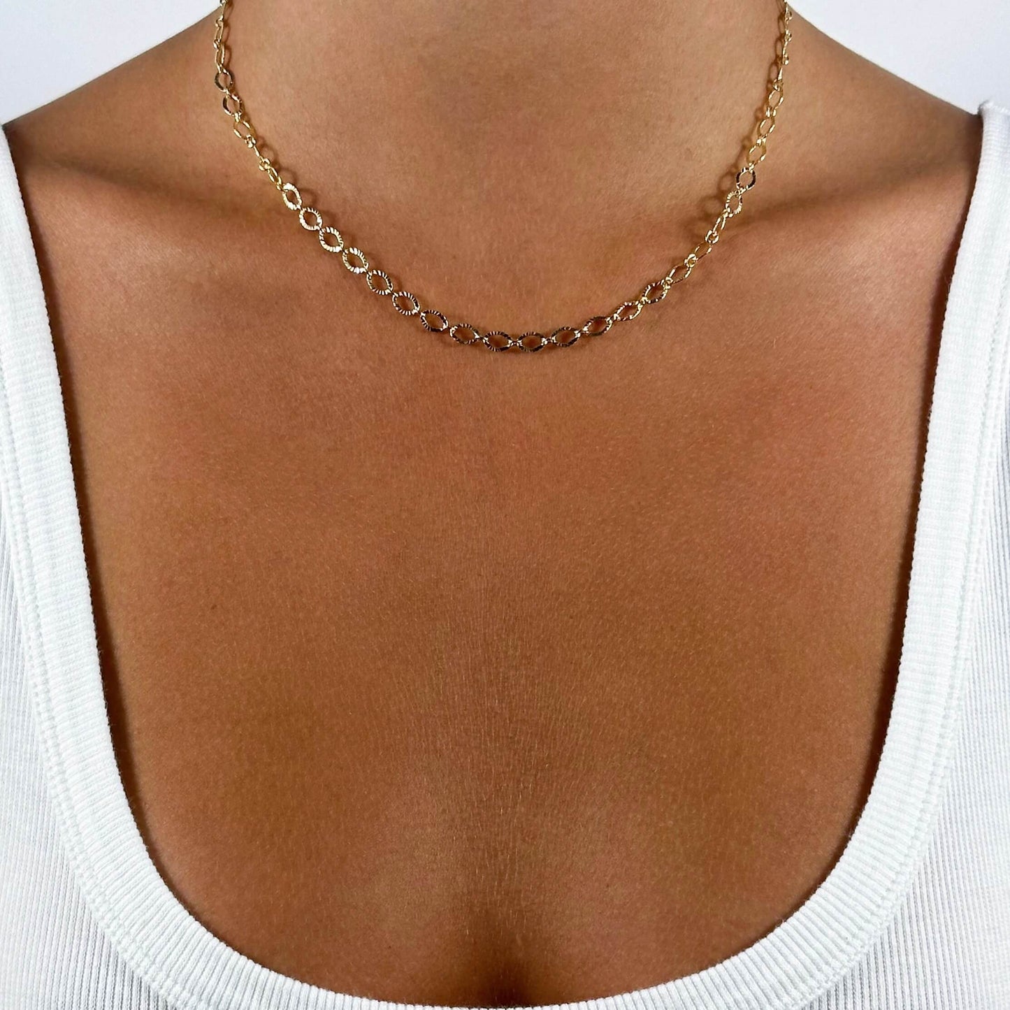Textured Oval Necklace