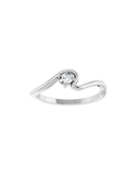 14k Freeform Oval Diamond Ring