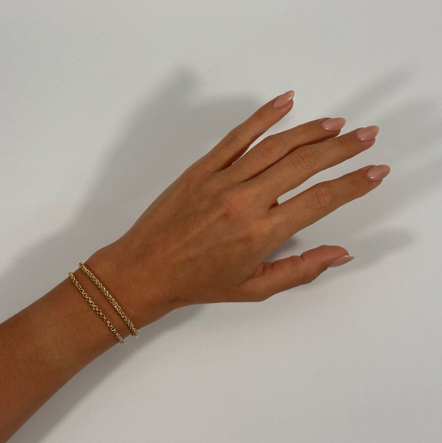 14k gold classic timeless rolo foxtail chain bracelet