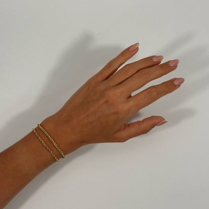 14k gold classic timeless rolo foxtail chain bracelet