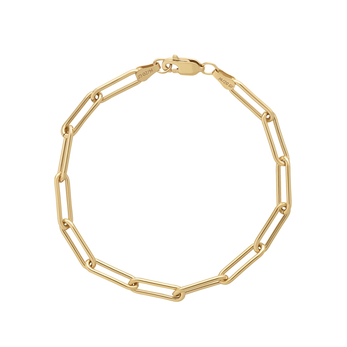14k gold filled classic cable chain bracelet