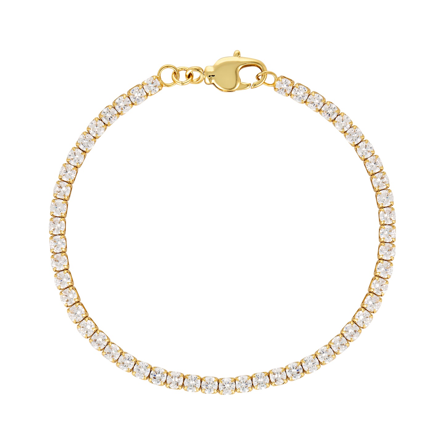 14k gold filled cubic zirconia classic timeless dainty tennis bracelet