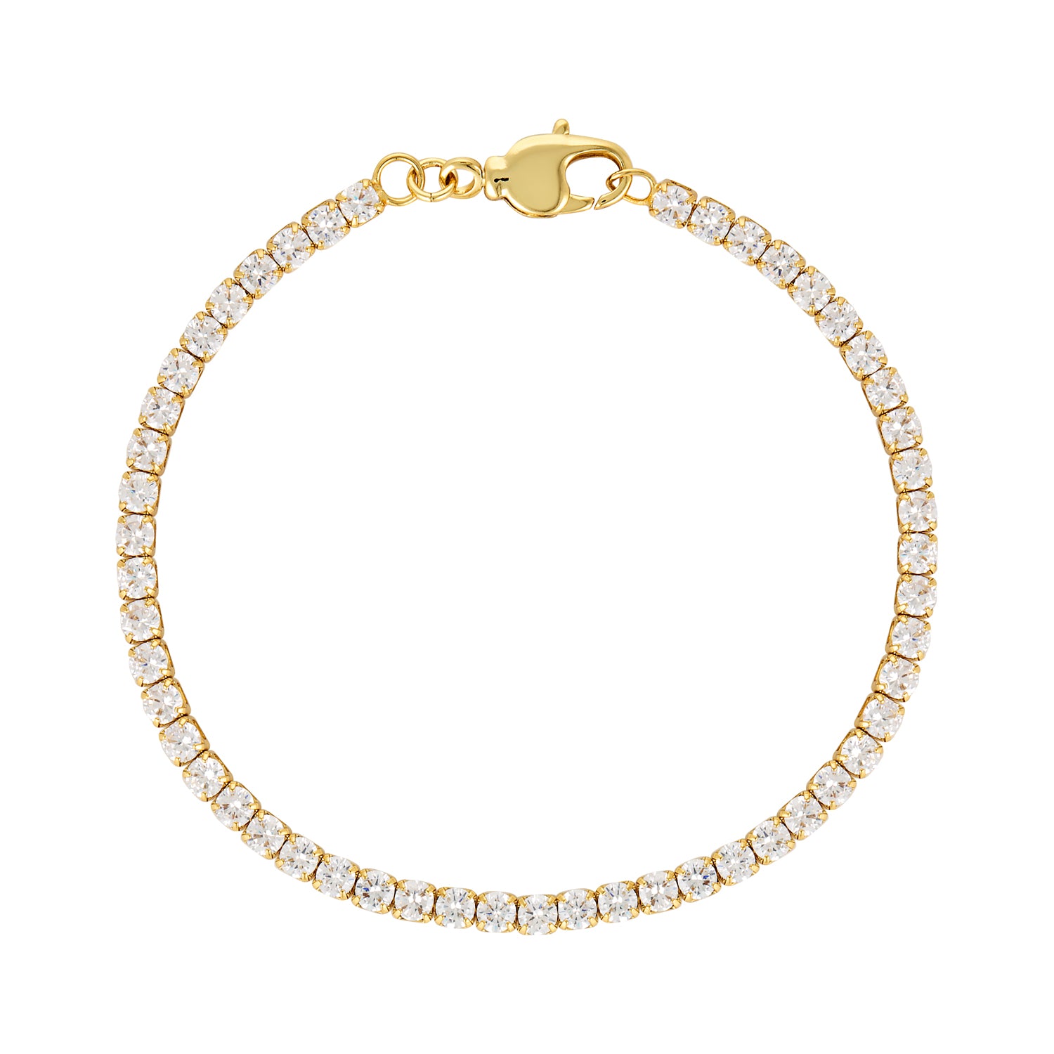 14k gold filled cubic zirconia classic timeless dainty tennis bracelet