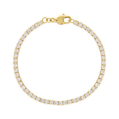 14k gold filled cubic zirconia classic timeless dainty tennis bracelet