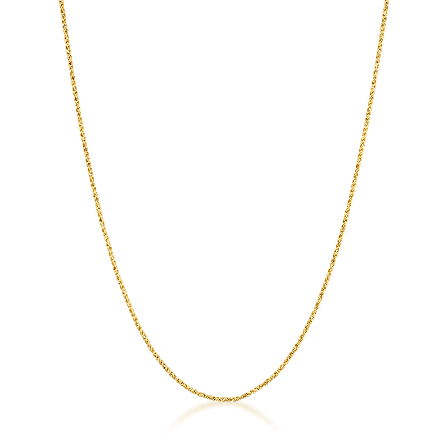 14k gold filled dainty reverse rope chain necklace