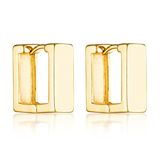 14k gold filled large classic timeless statement square earrings