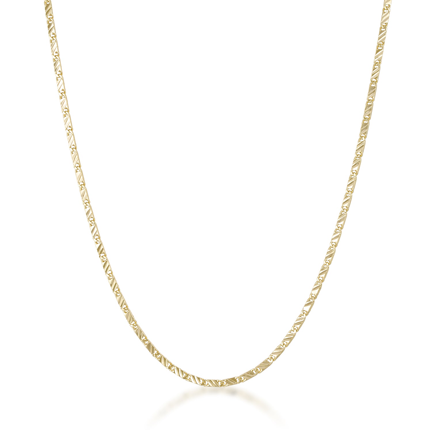 14k gold filled line detail scroll necklace