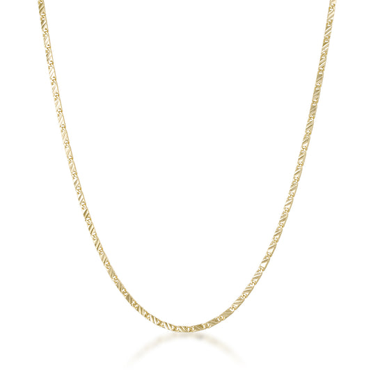 14k gold filled line detail scroll necklace