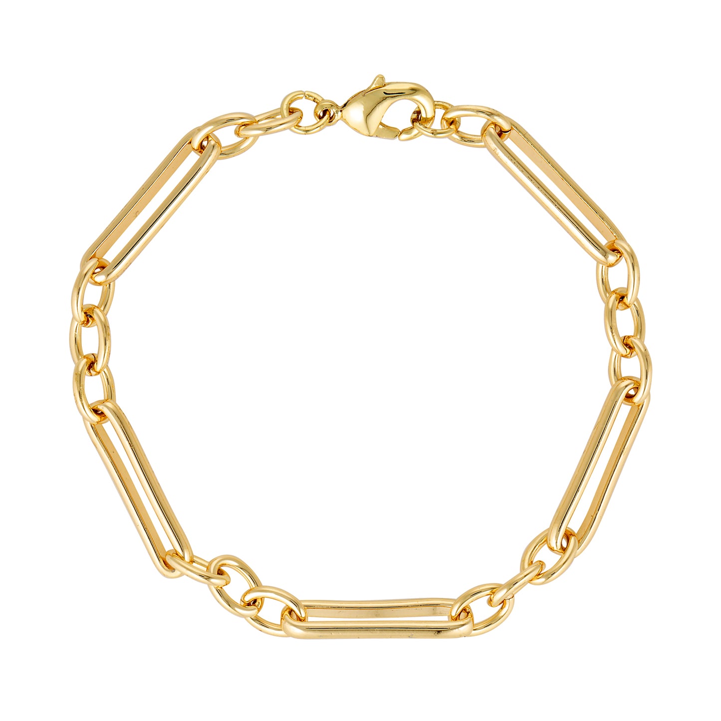 14k gold filled paperclip chain bracelet 