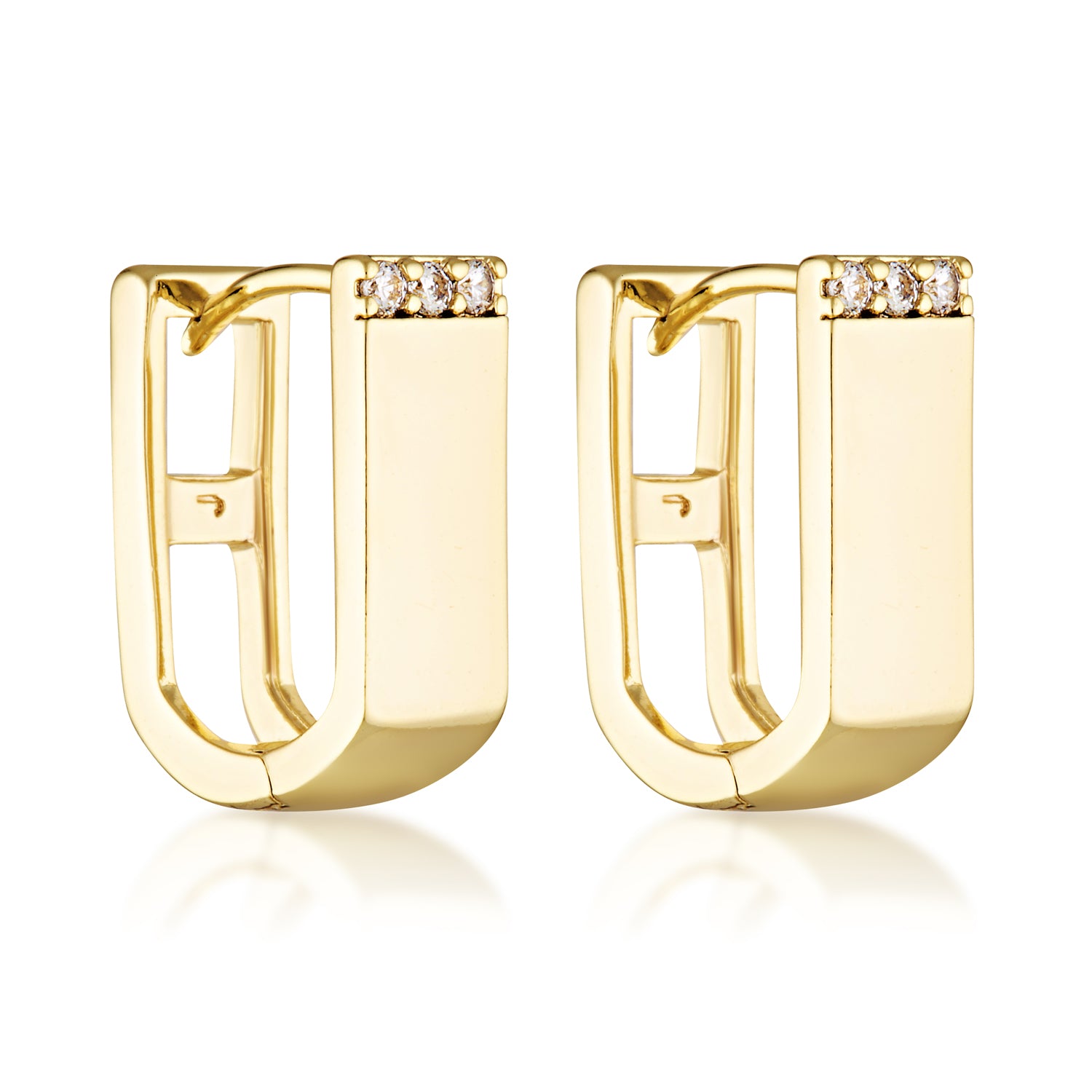 14k gold filled pave detail earrings