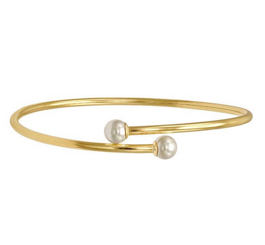 14k gold filled pearl drop bangle