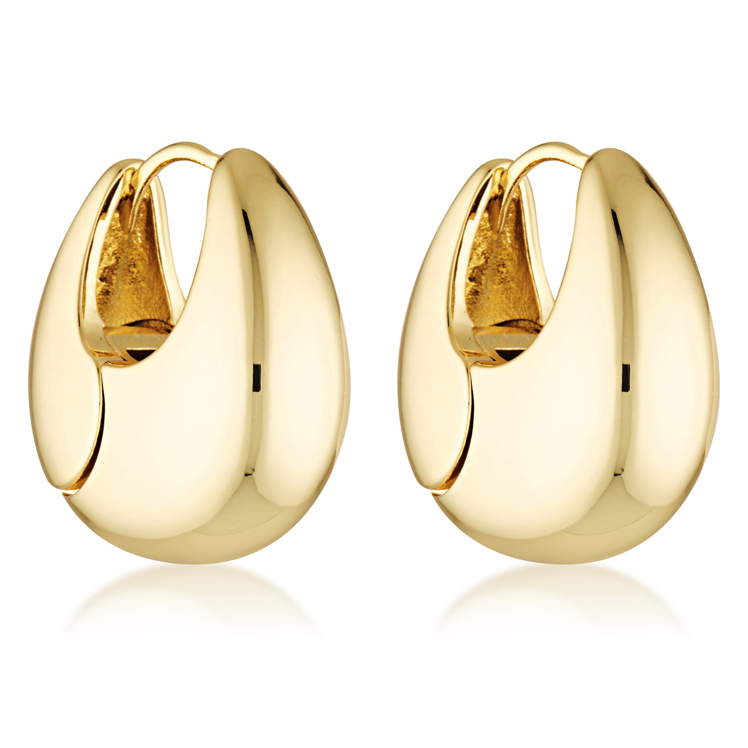 14k gold filled rounded statement chunky drop hoops