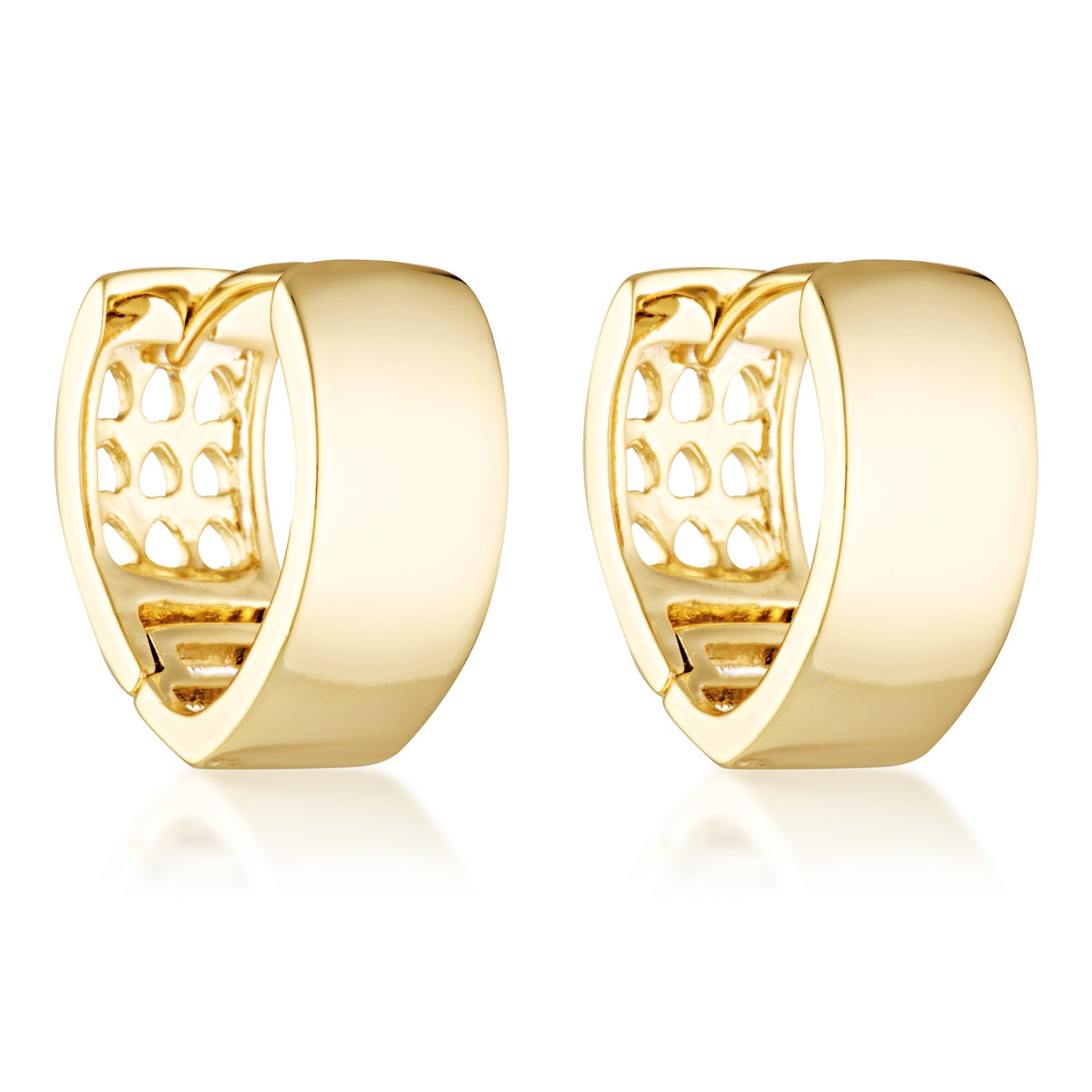 14k gold filled statement classic timeless wide dome triangle hoop earrings