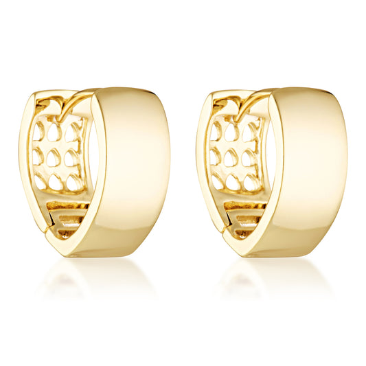 14k gold filled statement classic timeless wide dome triangle hoop earrings