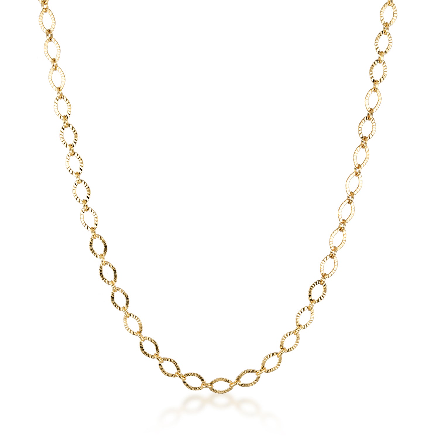 14k gold filled timeless dainty classic textured oval vintage chain necklace