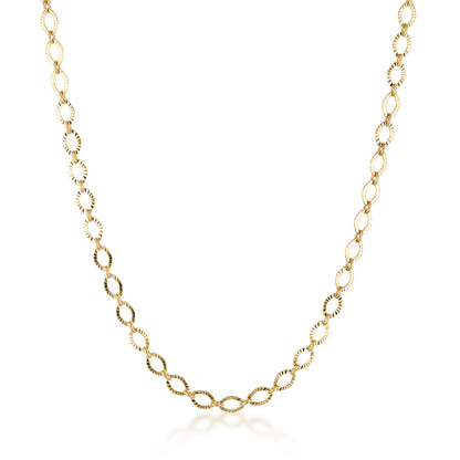 14k gold filled timeless dainty classic textured oval vintage chain necklace