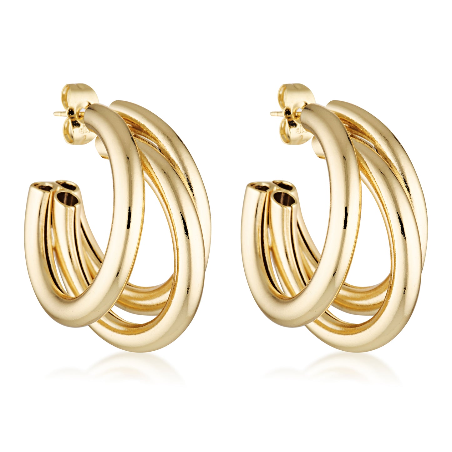 14k gold filled triple bar classic statement earrings