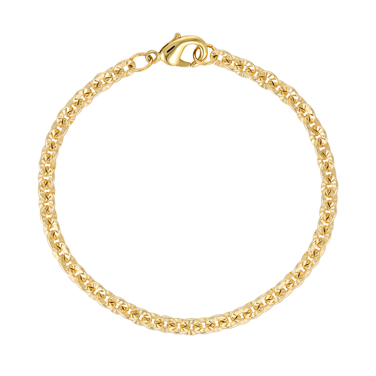14k gold filled vintage classic textured chain timeless statement bracelet