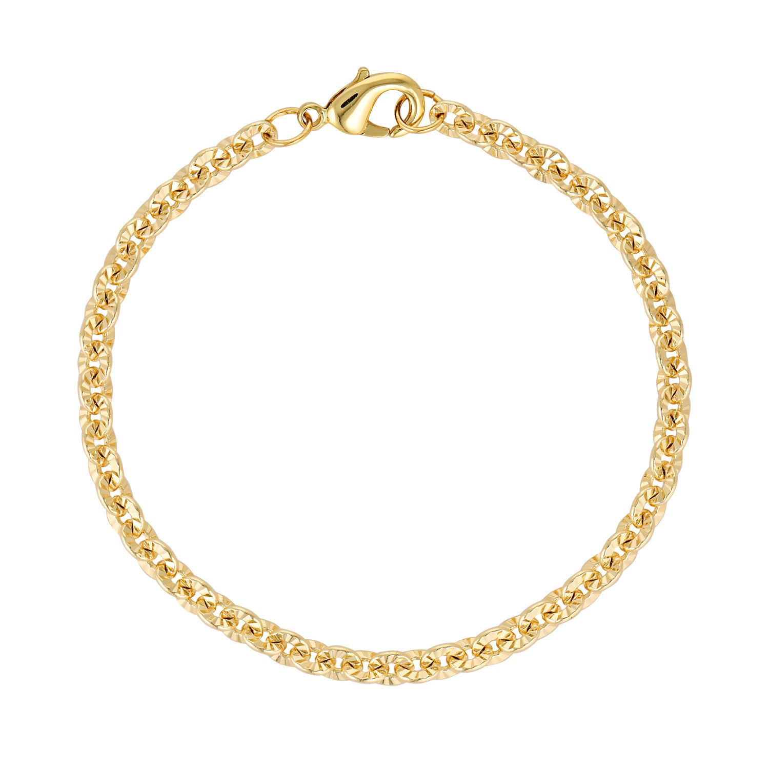 14k gold filled vintage classic textured chain timeless statement bracelet