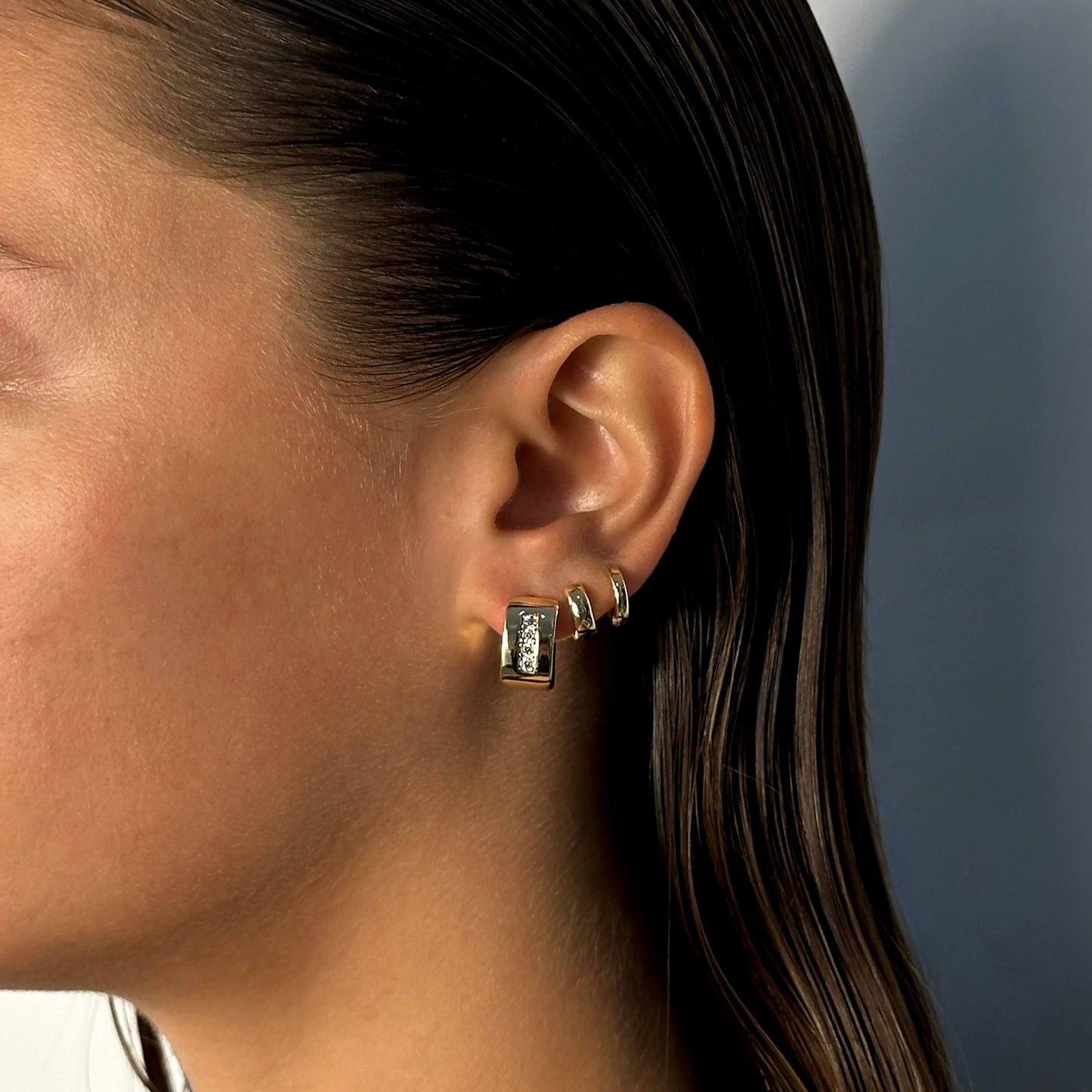 Pavé Square Hoops