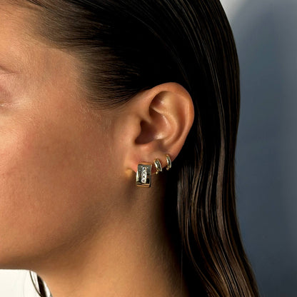 Pavé Square Hoops