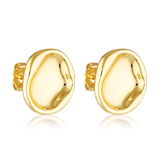 Sunken Round Earrings