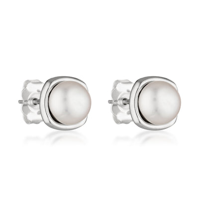 Pearl Studs - Silver