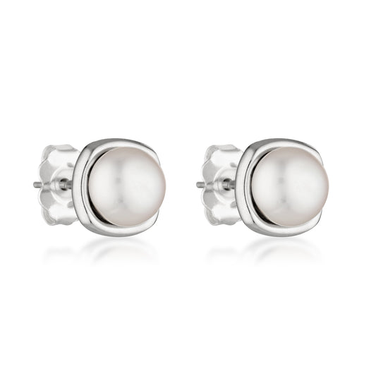 Pearl Studs - Silver
