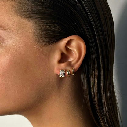 Molten CZ Earrings - Gold