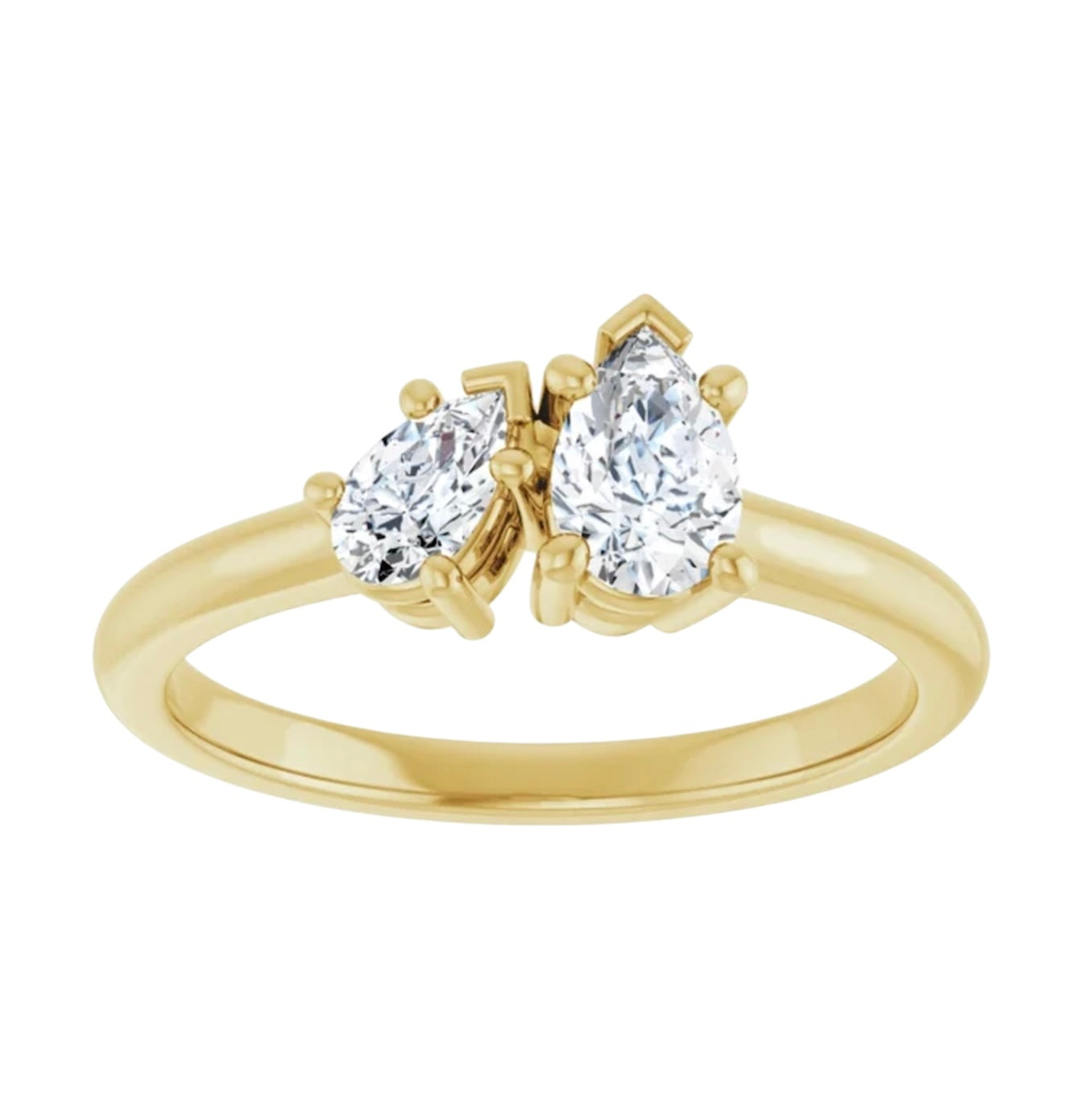 14k Double Pear Diamond Ring