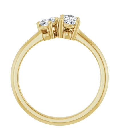 14k Double Pear Diamond Ring
