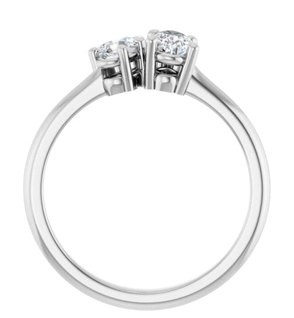 14k Double Pear Diamond Ring