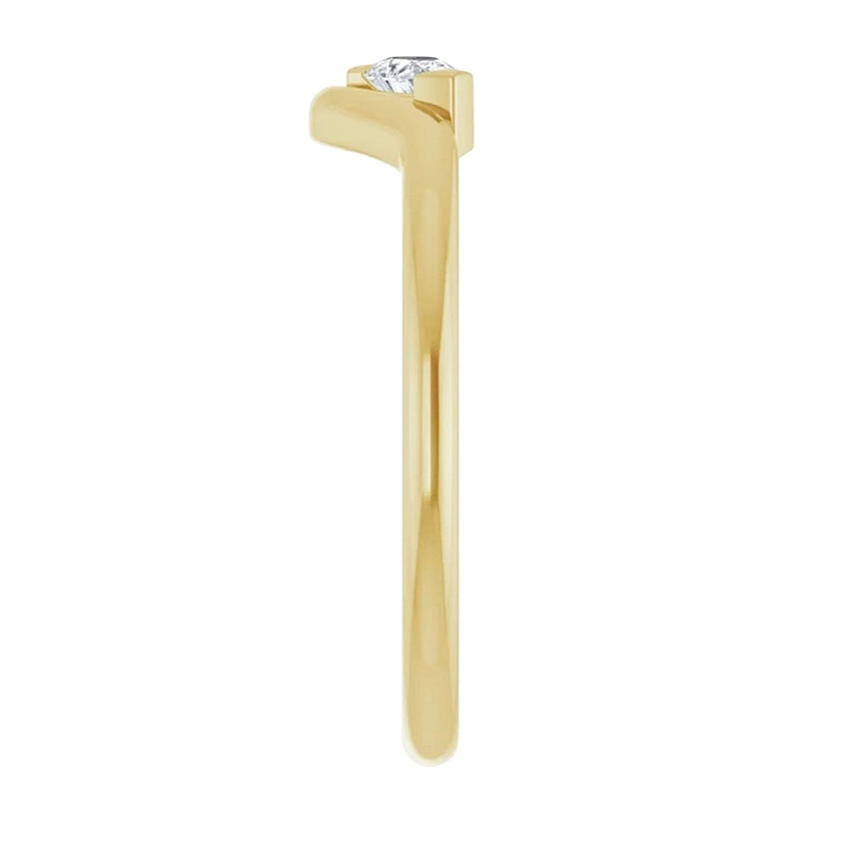 14k Freeform Pear Diamond Ring
