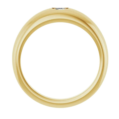 14k Oval Diamond Dome Ring