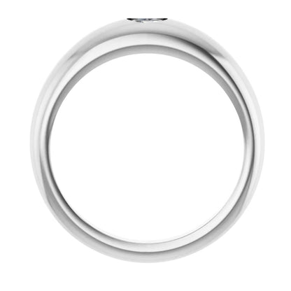 14k Oval Diamond Dome Ring
