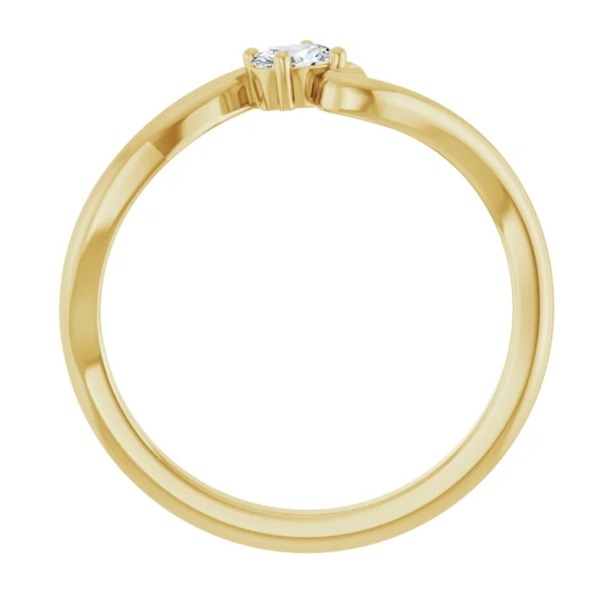 14k Freeform Oval Diamond Ring