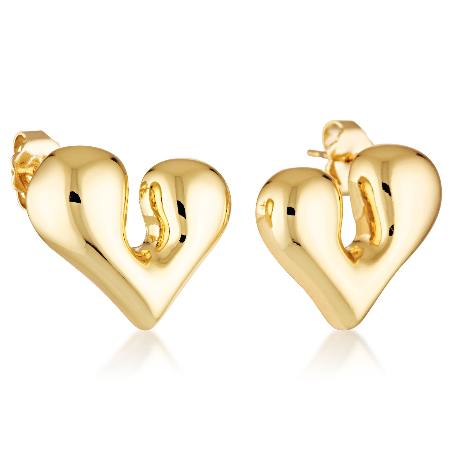 gold abstract heart earrings