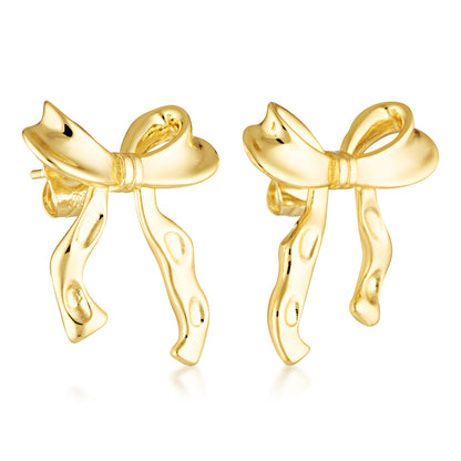gold filled bow earrings 