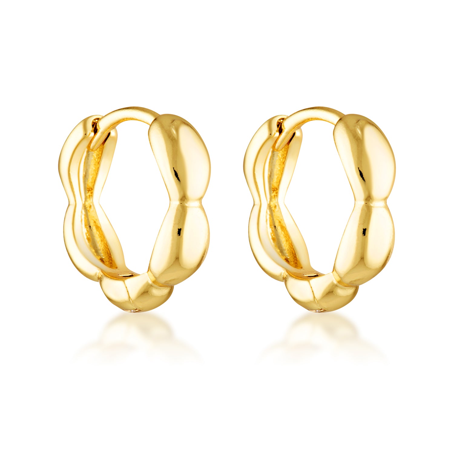 gold filled bubble huggie hoops 